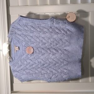 NWT Sincerely Jules Super Soft Baby Blue Knit Vest Sz L